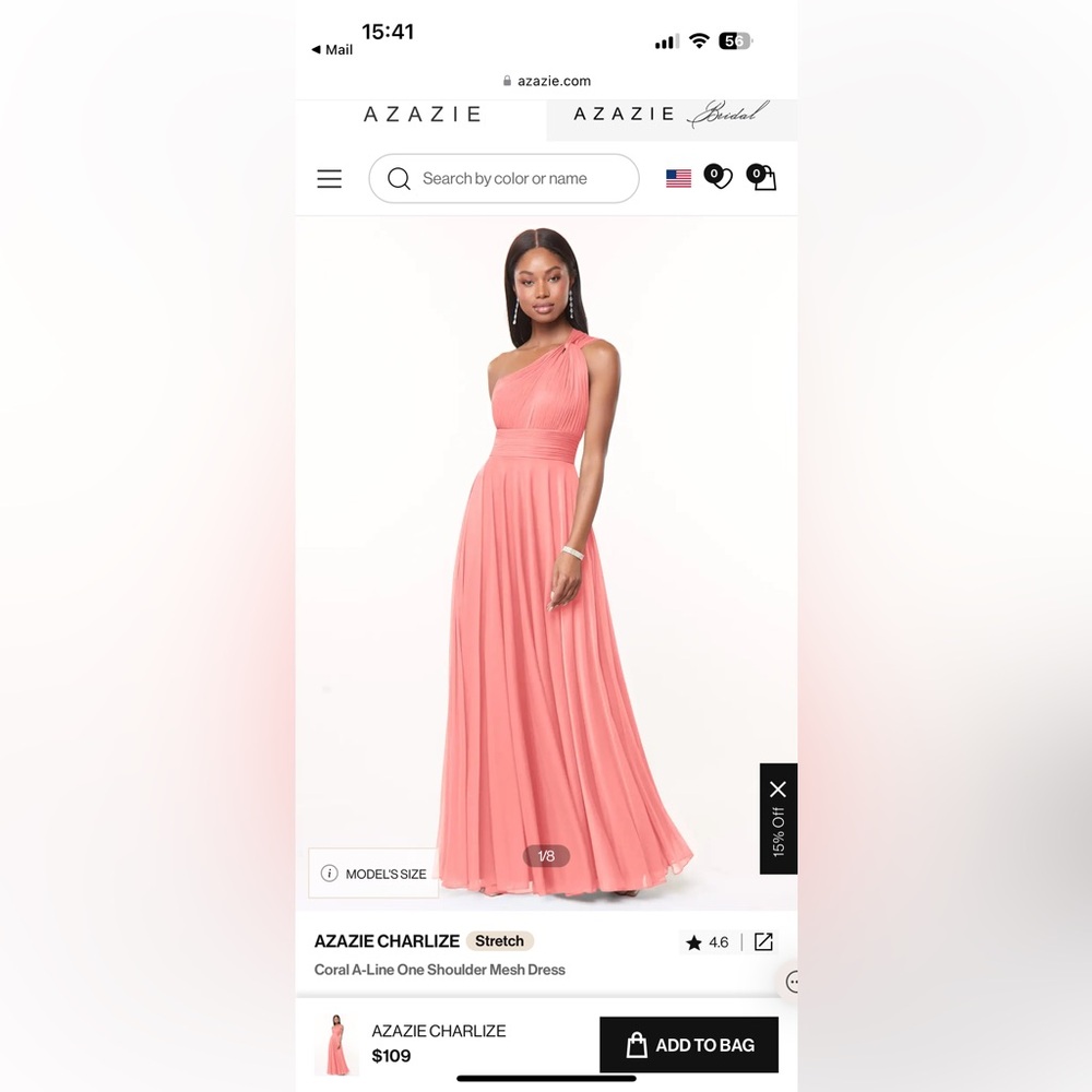 Azazie Charlize Coral dress